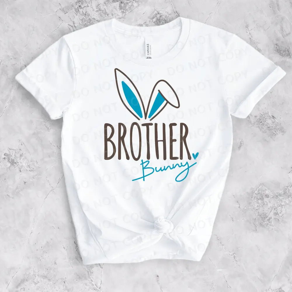 Brother Bunny Blue Transfers Clear Film Full Color Ready To Press Heat Transfer Direct Print Rabbit