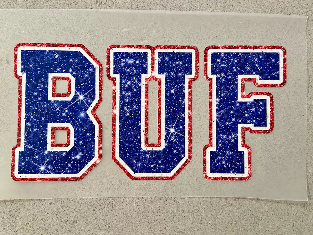 Buf Glitter Sequins Red Dtf Transfers Ready To Press Heat Transfer Direct Film Print Buffalo