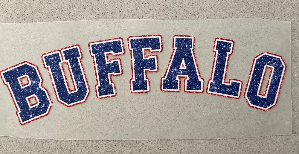 Buffalo Glitter Sequins Red Blue Dtf Transfers Ready To Press Heat Transfer Direct Film Print