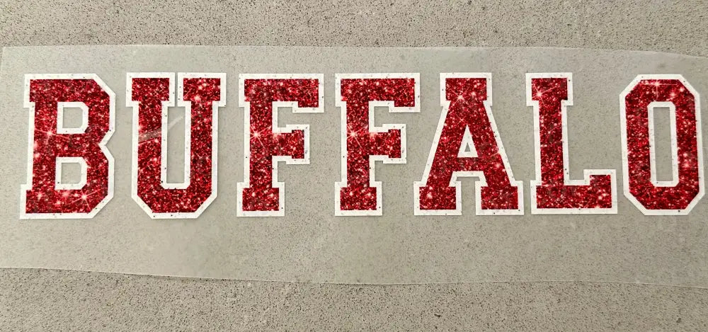 Buffalo Glitter Sequins Red Dtf Transfers Ready To Press Heat Transfer Direct Film Print Football