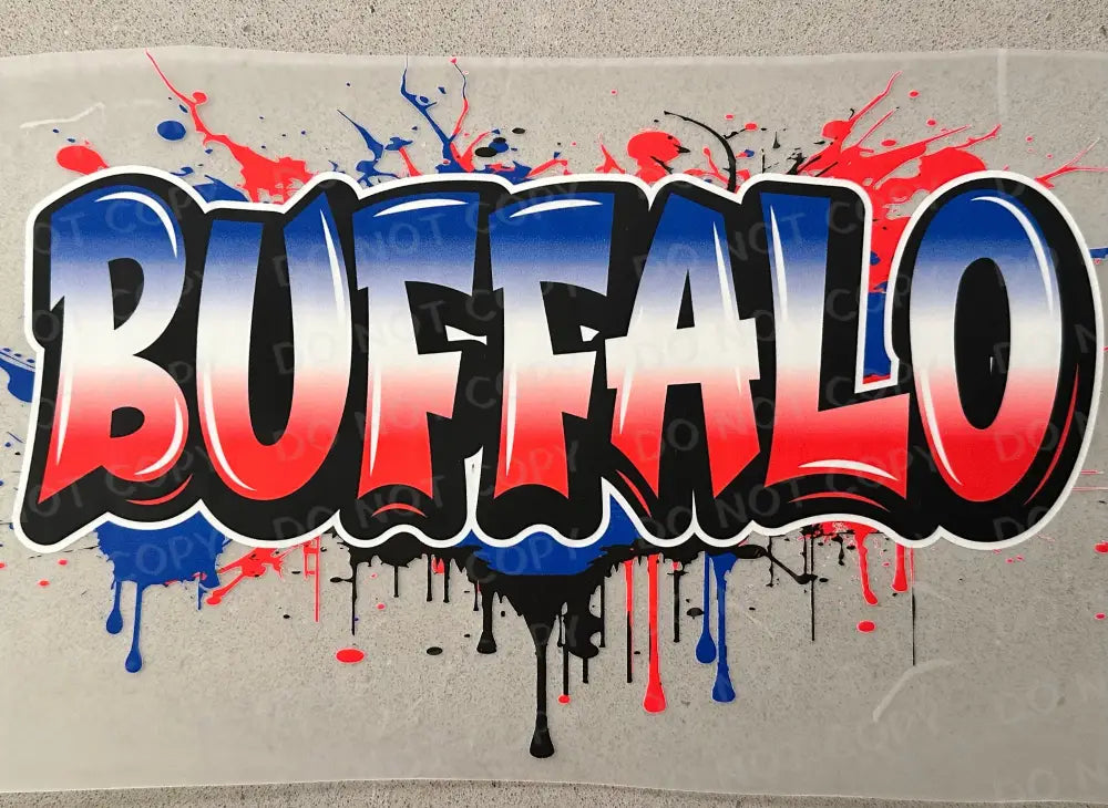 Buffalo Graffiti Paint Drip Dtf Transfers Ready To Press Heat Transfer Direct Film Print Football