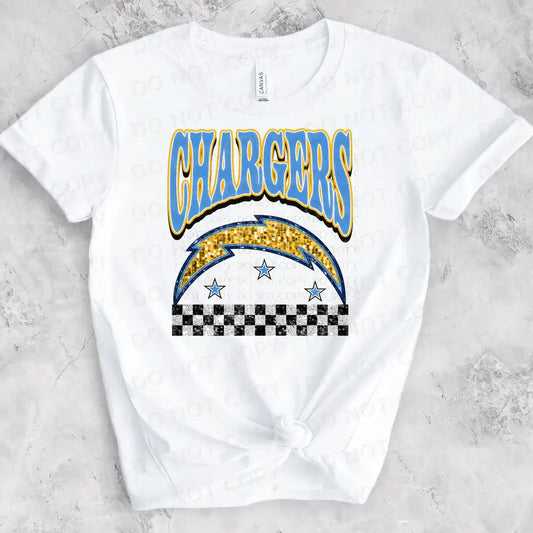 Chargers Bling Faux Sequins Dtf Transfer