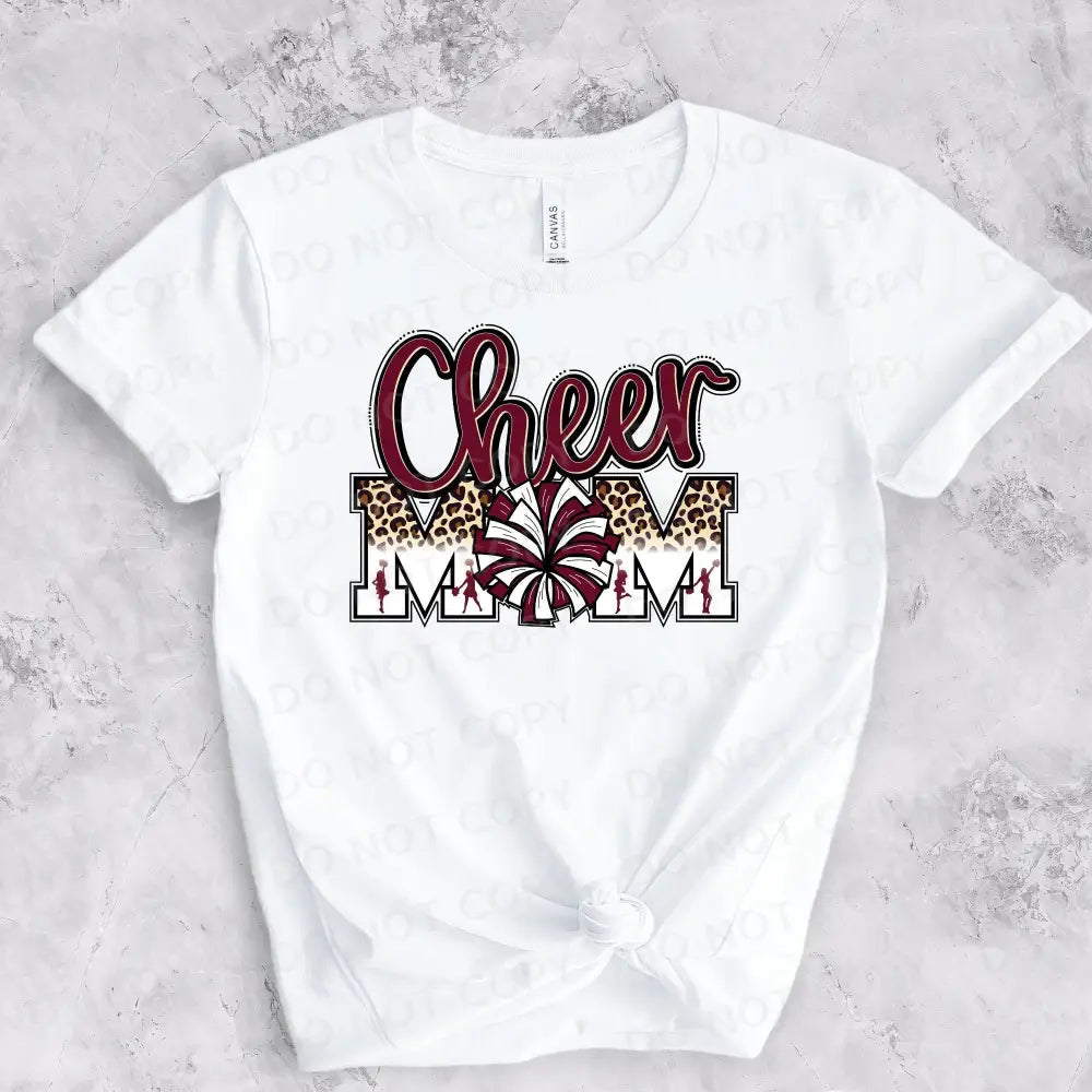 Cheer Mom Maroon White Dtf Transfers Clear Film Prints Ready To Press Heat Transfer Hot Peel