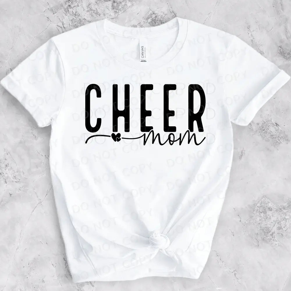 Cheer Mom With Heart Dtf Transfer