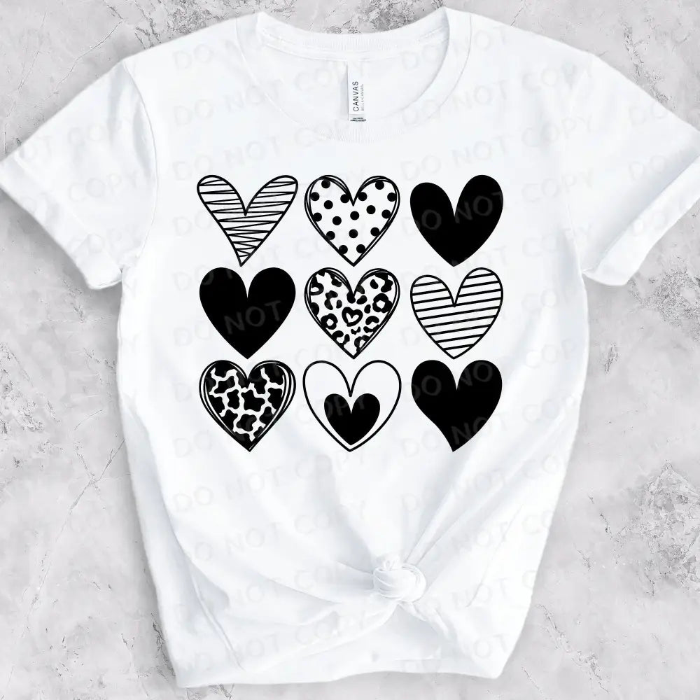 Cute Hearts Valentine’s Day Design Dtf Transfers Ready To Press Heat Transfer Direct Film Print