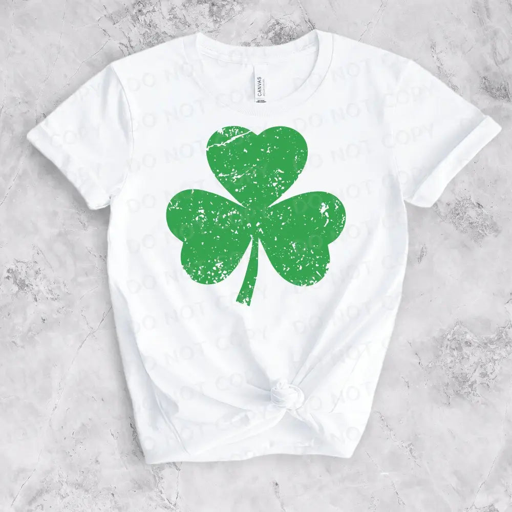 Distressed Green Shamrock Clover St Patrick’s Day Dtf Transfers Clear Film Ready To Press Heat