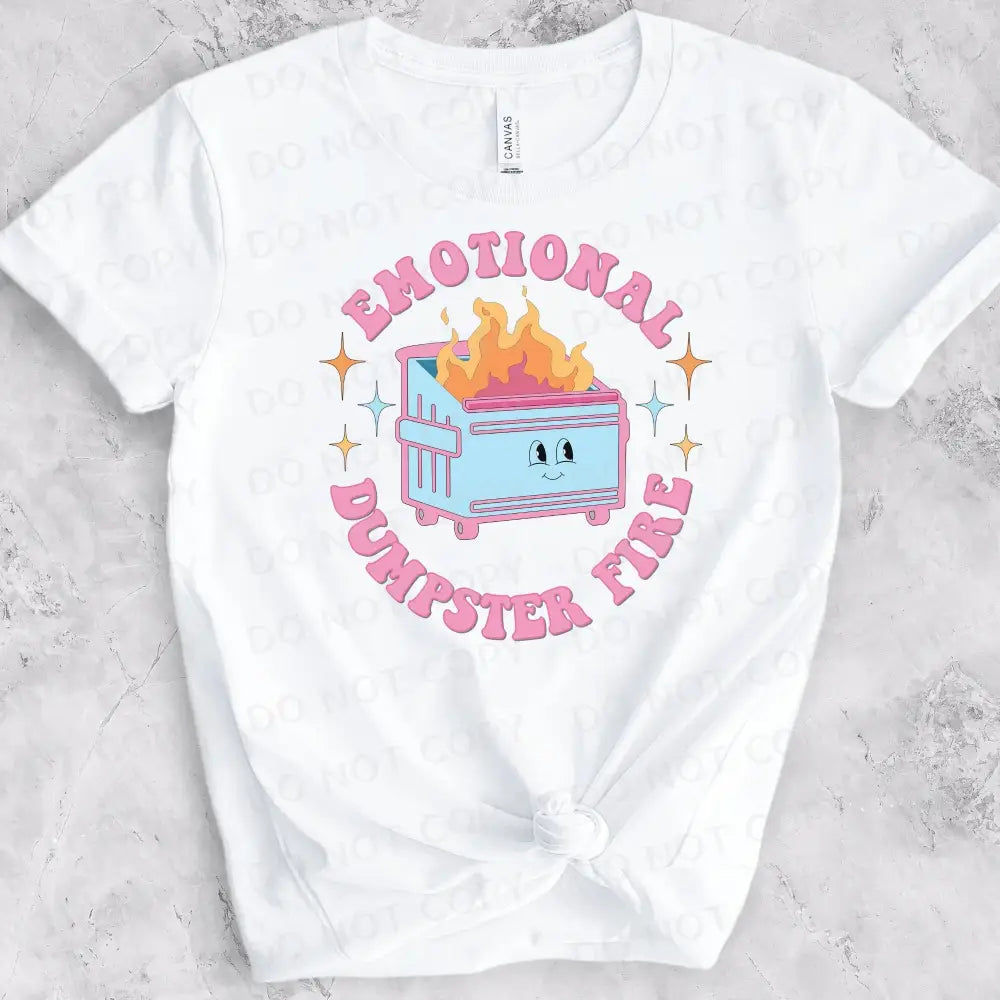 Emotional Dumpster Fire Dtf Transfers Clear Film Print Full Color Ready To Press Heat Transfer