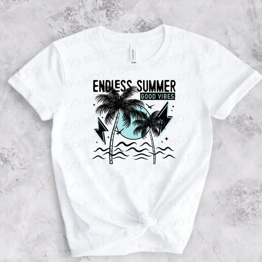 Endless Summer Good Vibes Palm Tree Black Dtf Transfers Clear Film Ready To Press Heat Transfer