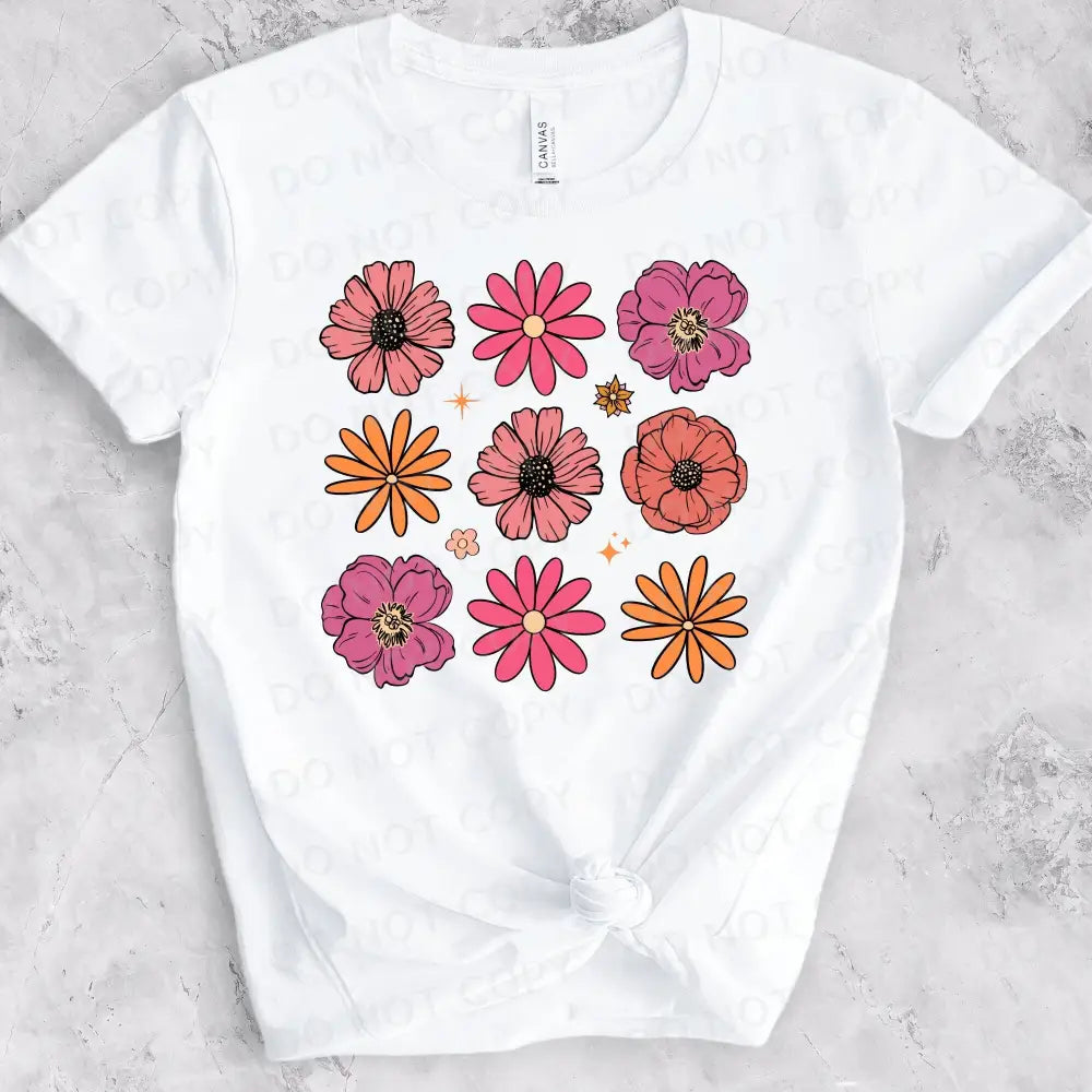 Flower Shirt Design Dtf Transfers Ready To Press Heat Transfer Direct Film Print