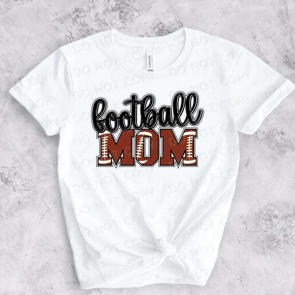 Football Mom Brown Lettering Laces Dtf Transfers Clear Film Prints Ready To Press Heat Transfer Hot