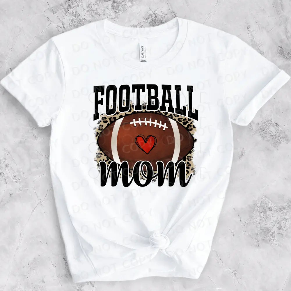 Football Mom Red Heart Dtf Transfer