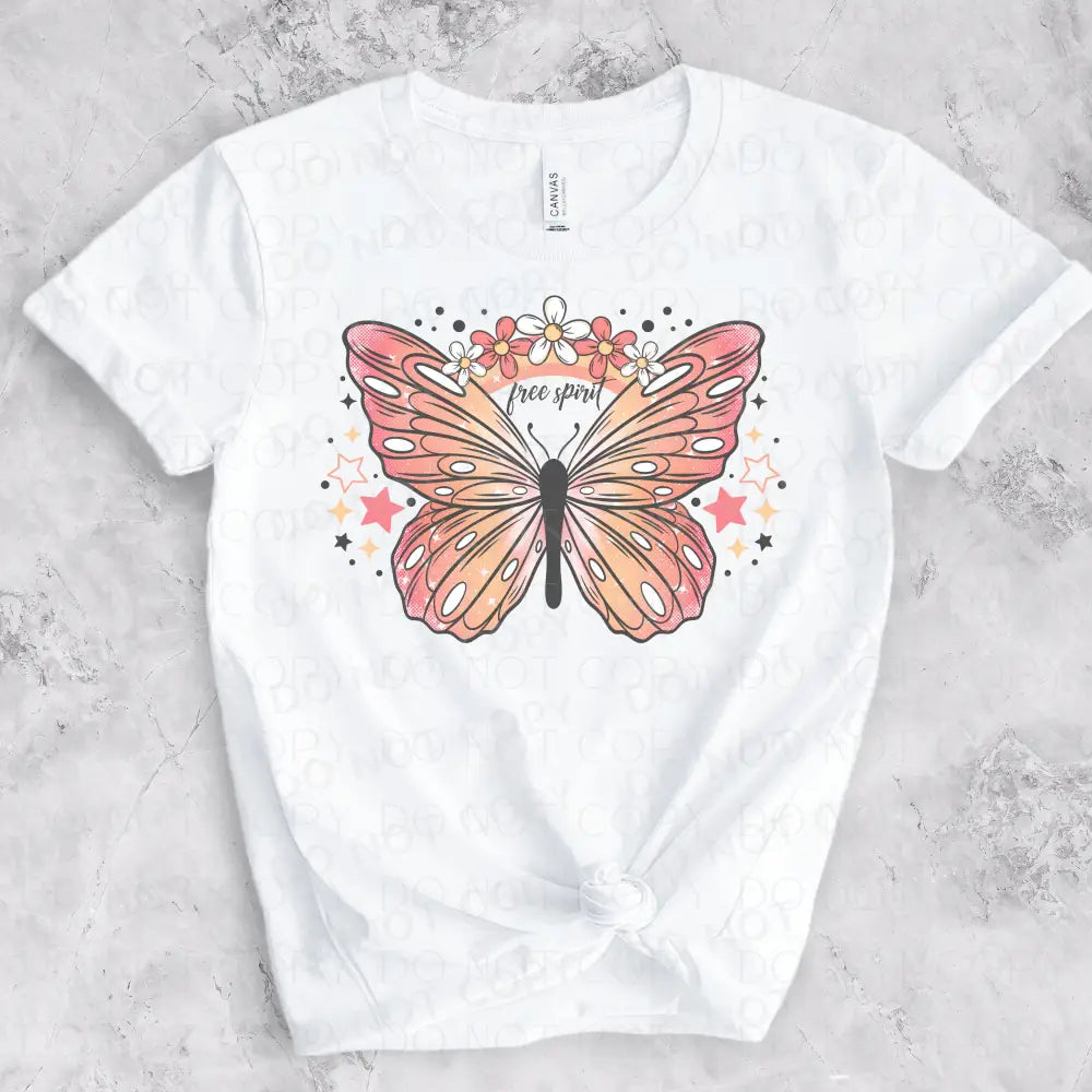 Free Spirit Butterfly Dtf Transfer