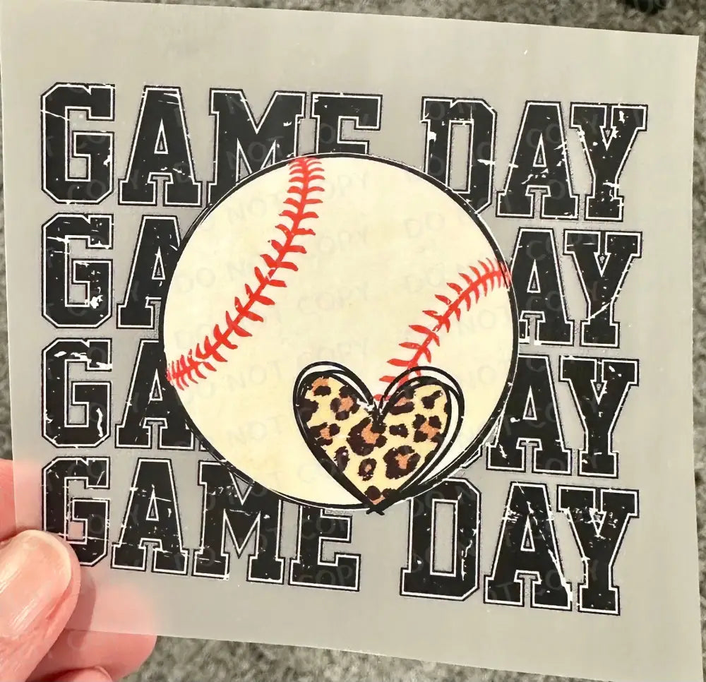 Game Day Baseball Distressed Ball Dtf Transfers Clear Film Prints Ready To Press Heat Transfer