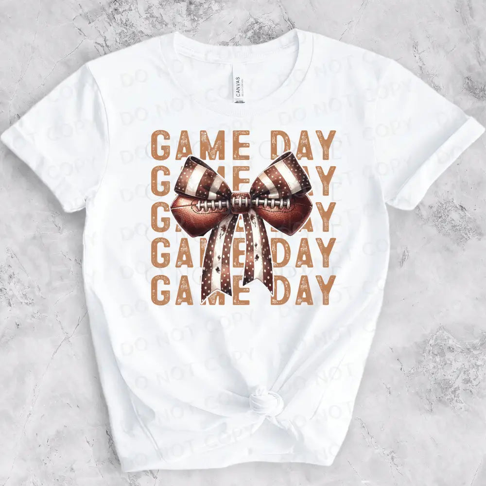 Game Day Football Coquette Bow Dtf Transfer