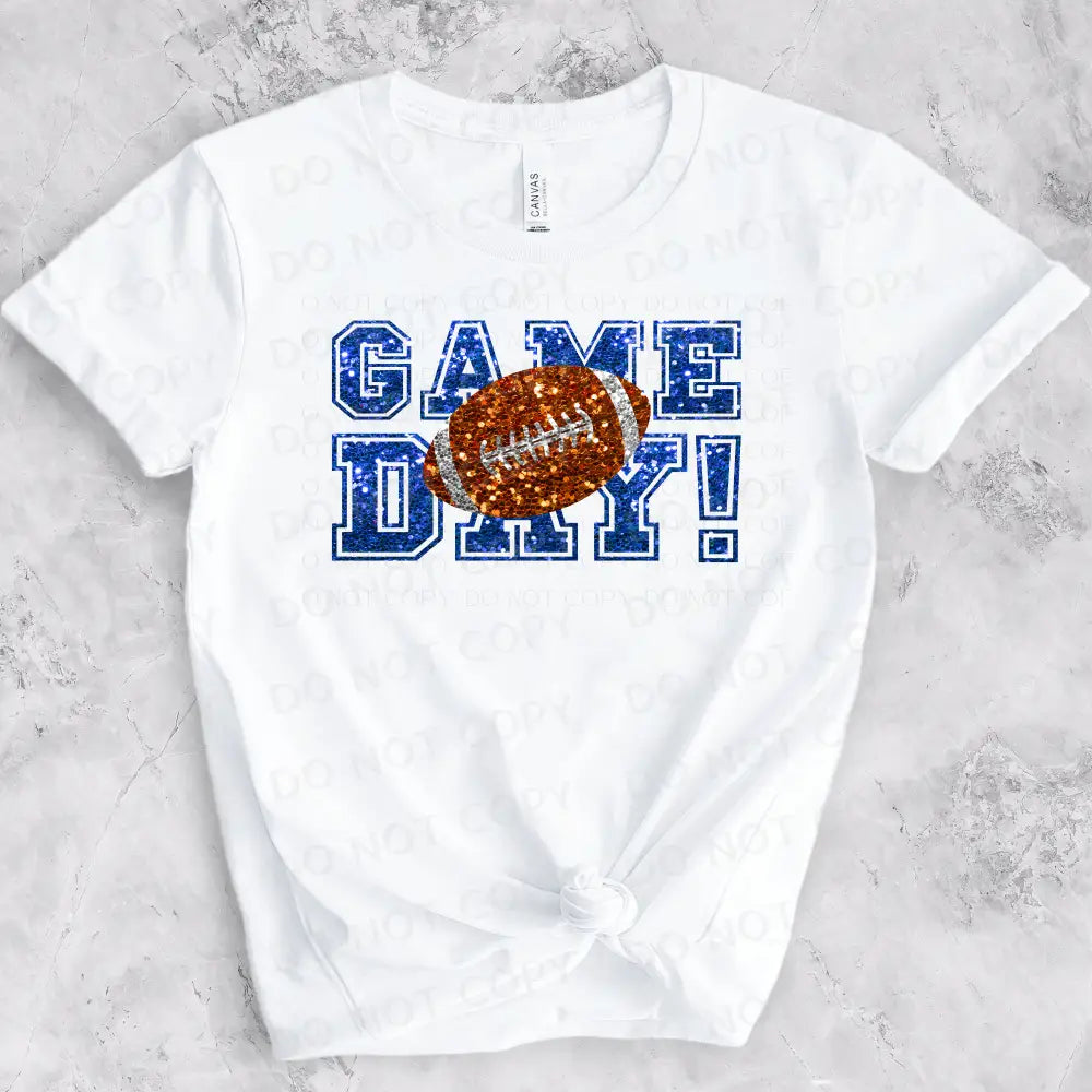 Game Day Football Faux Sequins Glitter Look Dtf Transfer