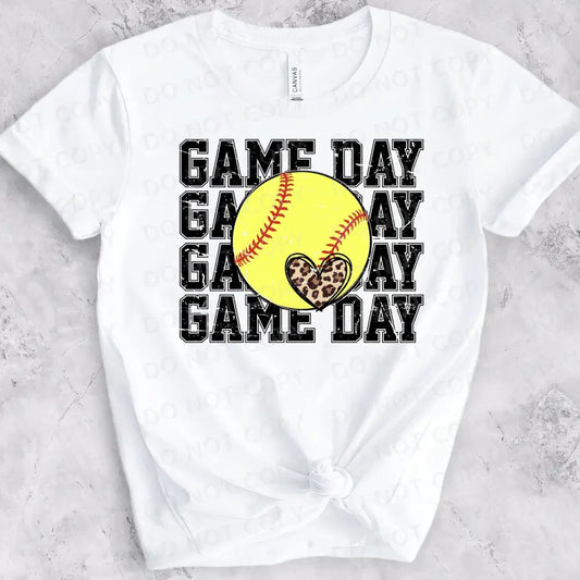 Game Day Softball Distressed Ball Dtf Transfers Clear Film Prints Ready To Press Heat Transfer