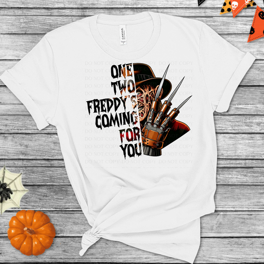 One Two Freddy's Coming For You Halloween DTF Transfer