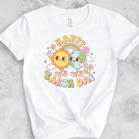 Happy Earth Day Cute Dtf Transfers Clear Film Print Ready To Press Heat Transfer Direct You