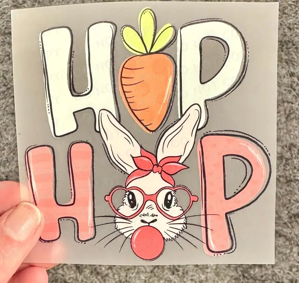 Hip Hop Easter Bunny Dtf Transfers Clear Film Full Color Ready To Press Heat Transfer Direct Print