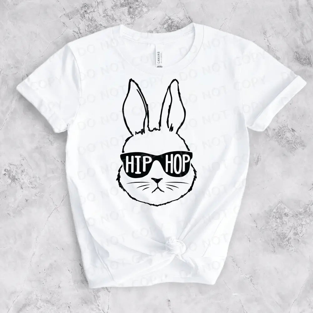 Hip Hop Easter Bunny With Sunglasses Dtf Transfers Clear Film Full Color Ready To Press Heat