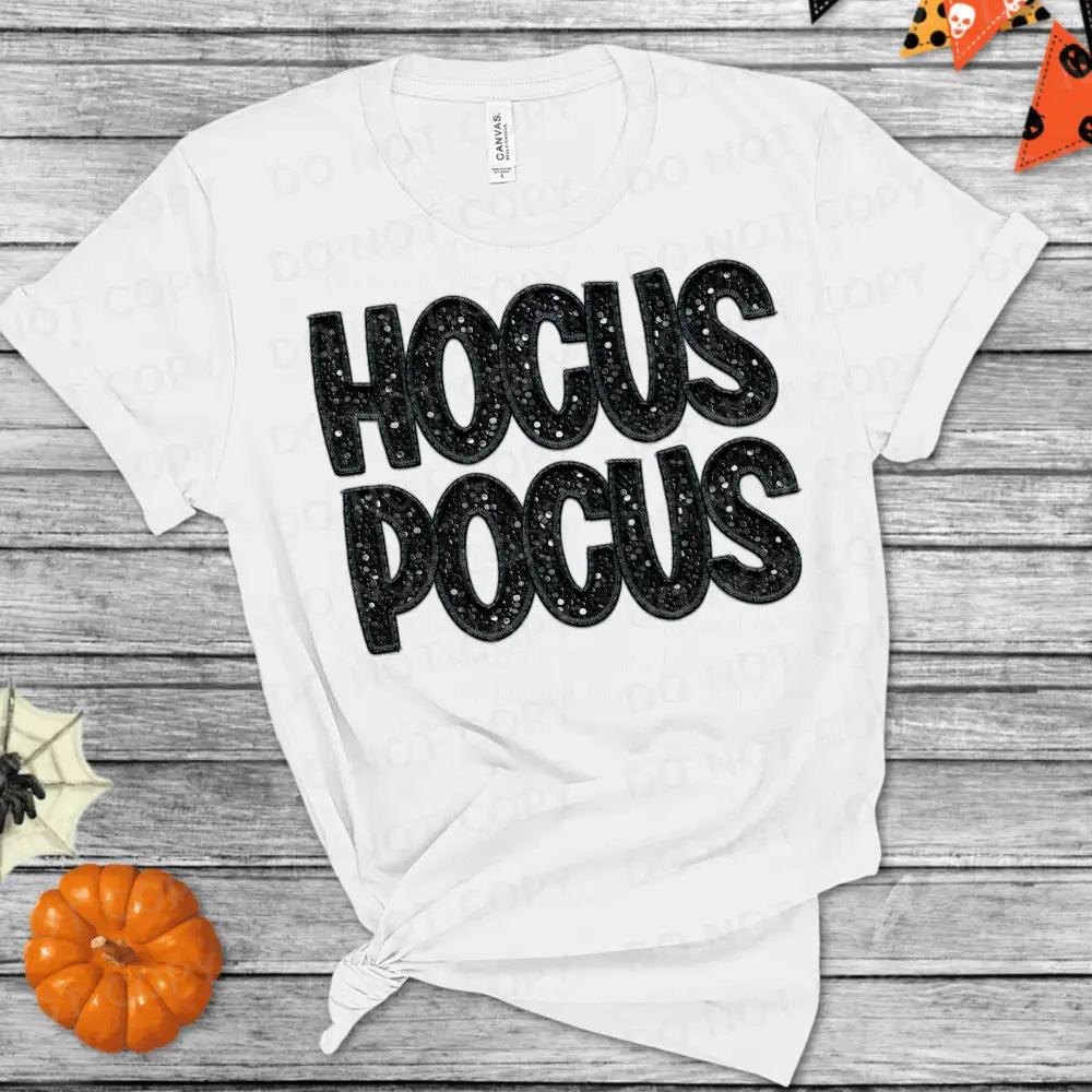 Hocus Pocus Faux Glitter Black Dtf Transfer