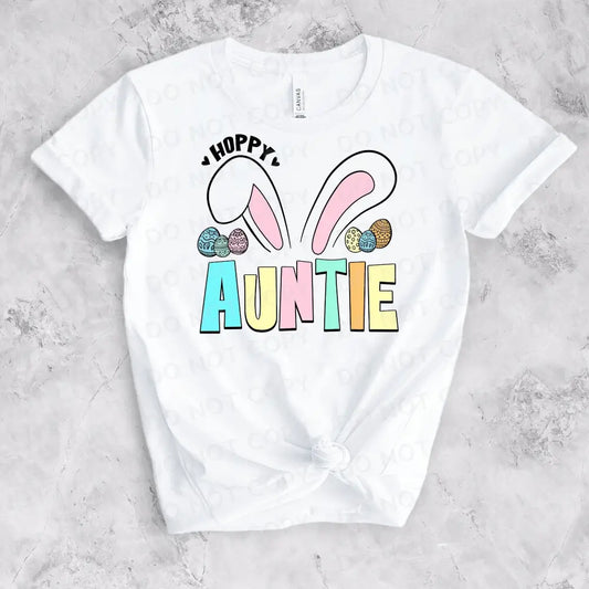 Hoppy Auntie Bunny Ears Dtf Transfers Clear Film Full Color Ready To Press Heat Transfer Direct