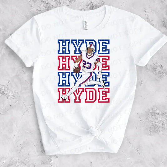 Hyde Dtf Transfers Ready To Press Heat Transfer Direct Film Print Buffalo Football Player 23