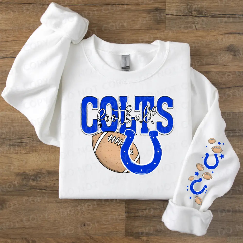 Indianapolis Colts Football Dtf Transfer With Sleeve