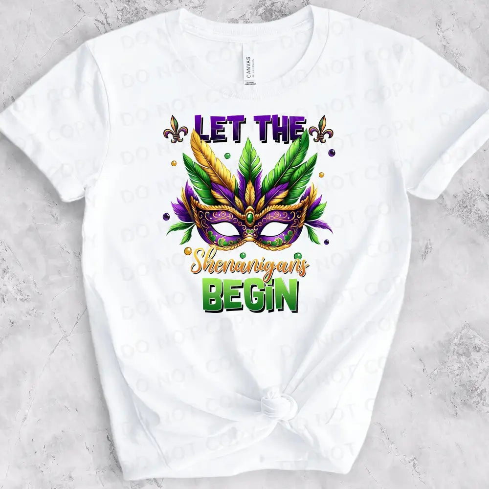 Let The Shenanigans Begin Mardi Gras Mask Dtf Transfers Ready To Press Heat Transfer Direct Film