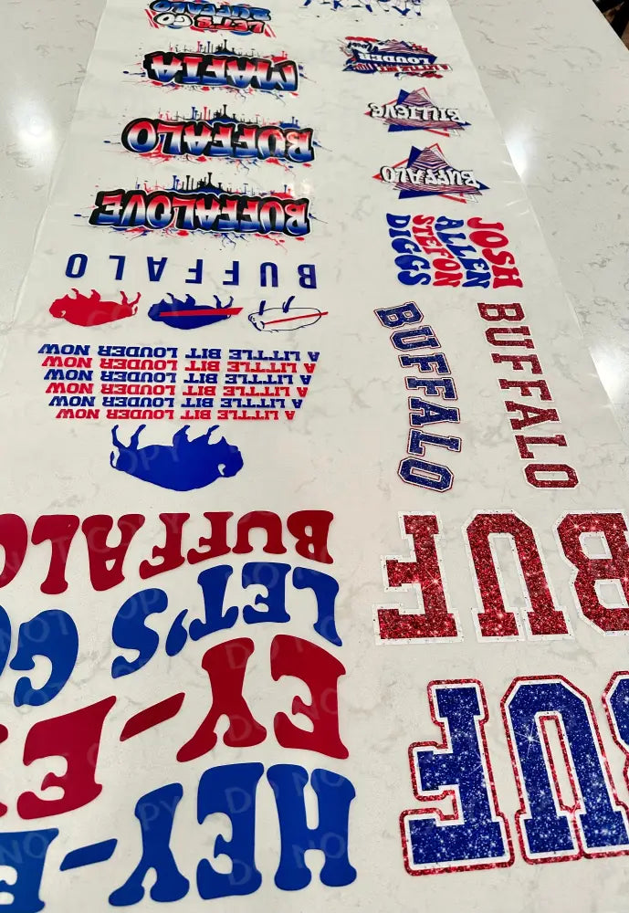 Let’s Go Buffalo Football Dtf Transfers Ready To Press Heat Transfer Direct Film Print