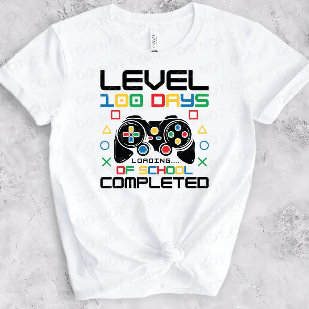 Level Up 100 Days Of School Video Game Controller Dtf Transfers Ready To Press Heat Transfer Direct