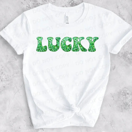 Lucky Sequin Sparkle Glitter St Patrick’s Day Dtf Transfers Ready To Press Heat Transfer Direct