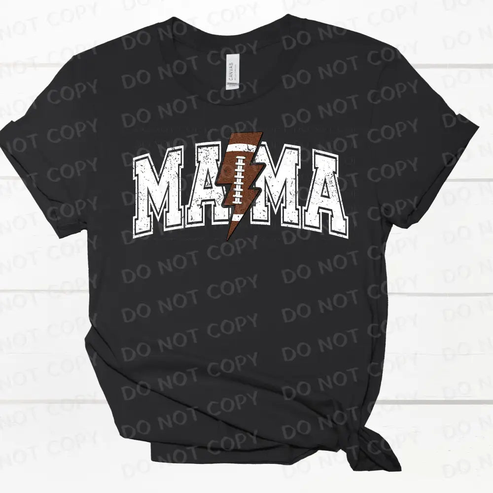 Mama Distressed Football Bolt Black Or White Dtf Transfer