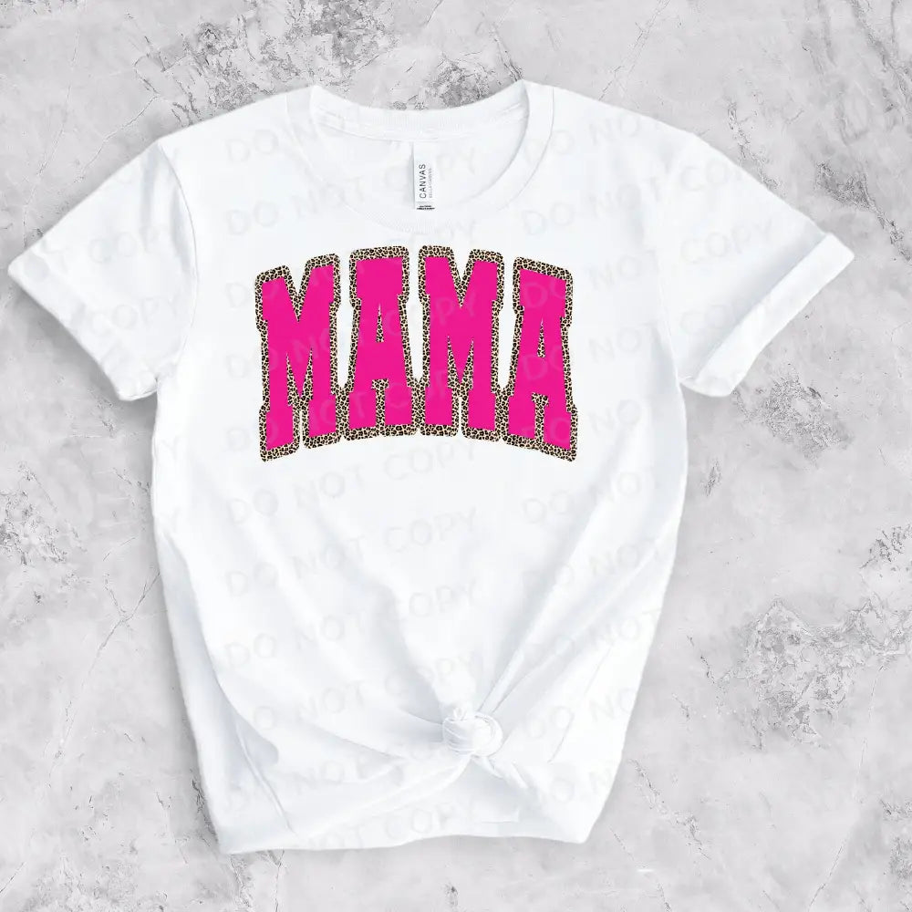 Mama Leopard Print Black Pink Or White Shirt Design Dtf Transfers Ready To Press Heat Transfer