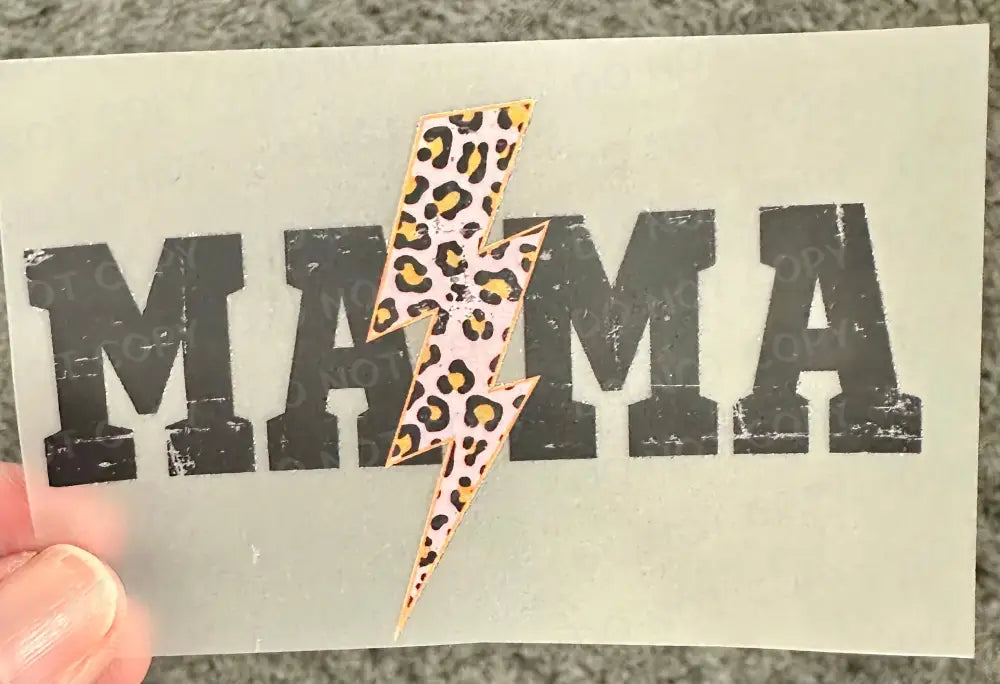 Mama Lightning Bolt Pink Cheetah Dtf Transfers Clear Film Transfer Ready To Press Heat Direct Print