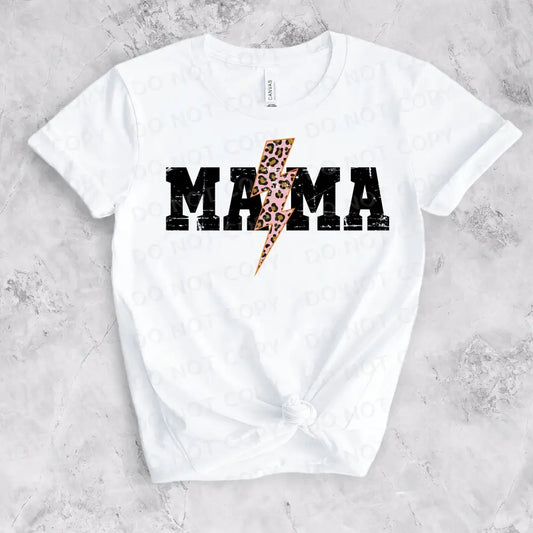 Mama Lightning Bolt Pink Cheetah Dtf Transfers Clear Film Transfer Ready To Press Heat Direct Print