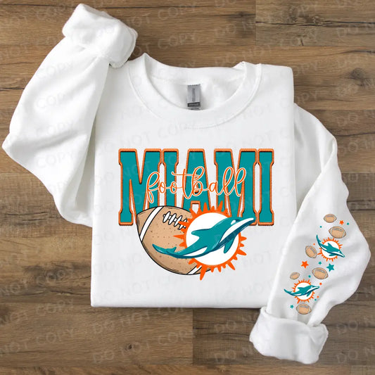 Miami Dolphins Football Dtf Transfer With Sleeve