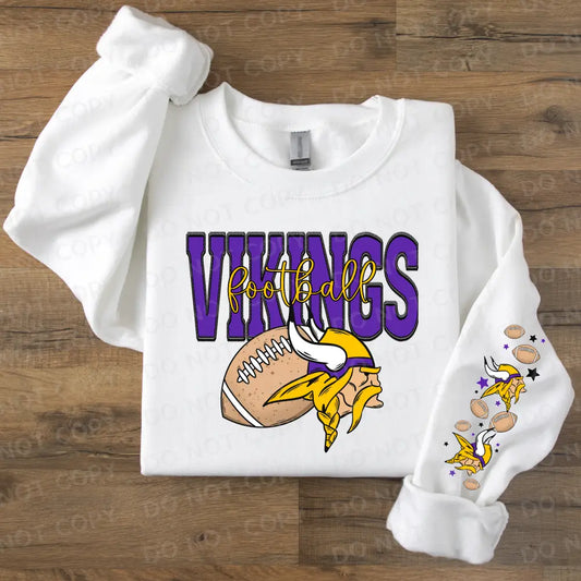 Minnesota Vikings Football Dtf Transfer With Sleeve