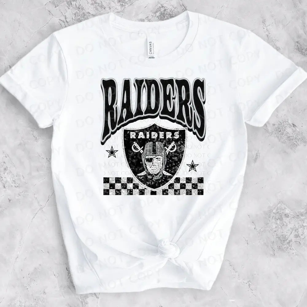 Raiders Bling Faux Sequins Dtf Transfer