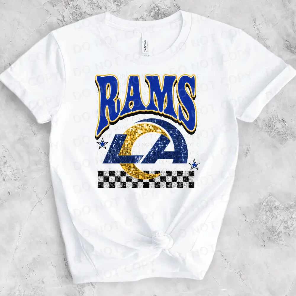 Rams Bling Faux Sequins Dtf Transfer