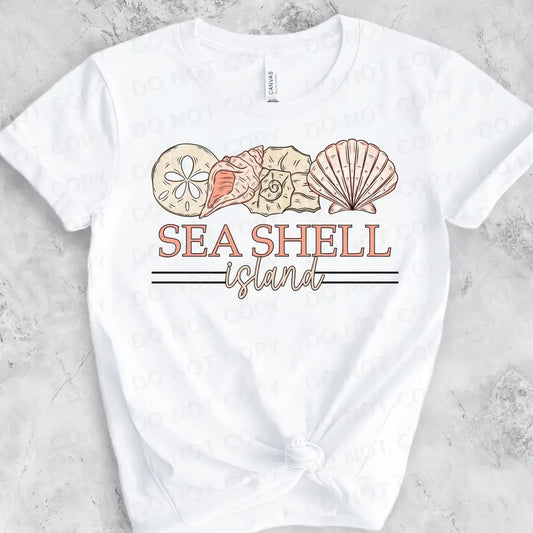 Sea Shell Island Dtf Transfers Clear Film Ready To Press Heat Transfer Direct Print Pastel