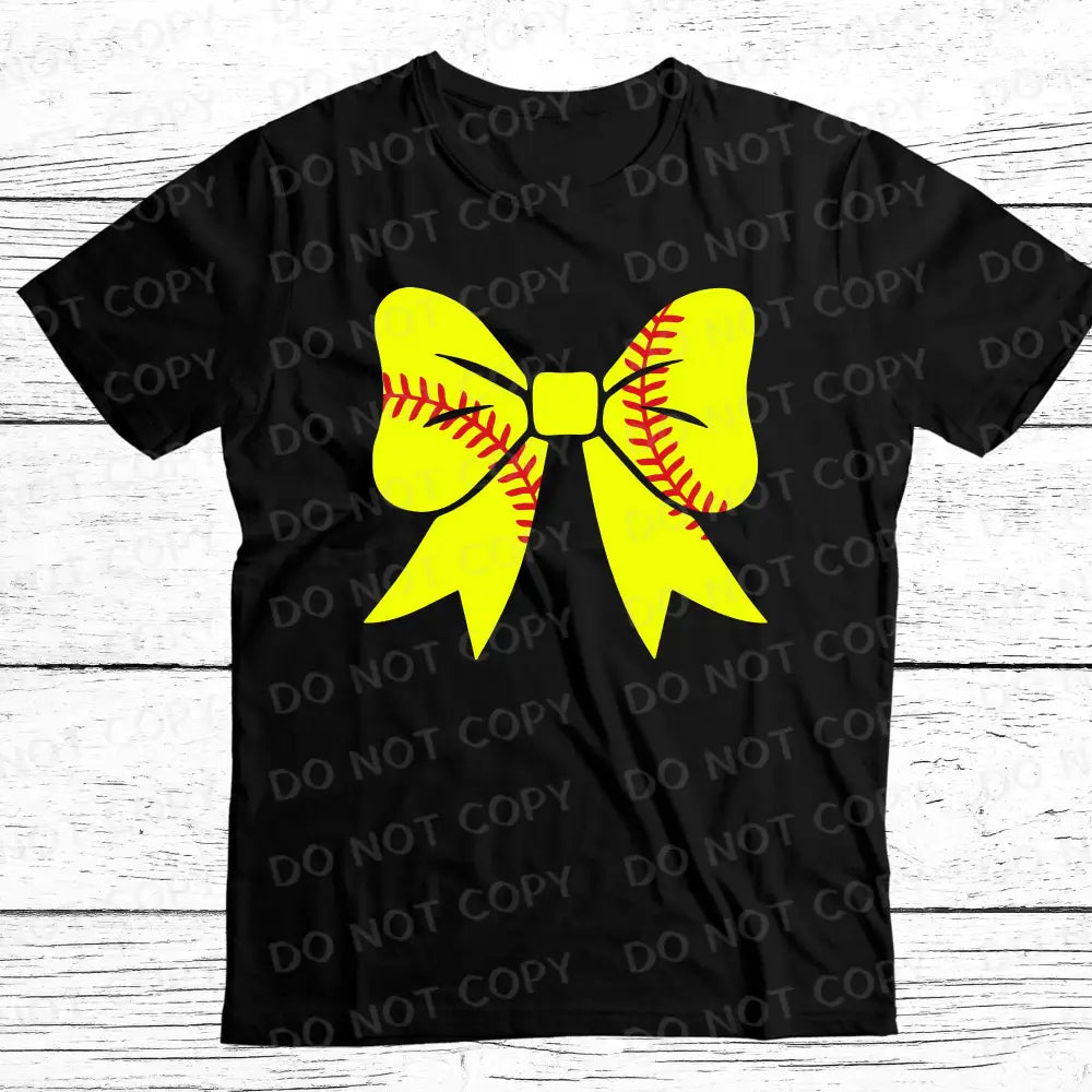 Softball Bow Coquette Dtf Transfers Clear Film Prints Ready To Press Direct Print Hot Peel