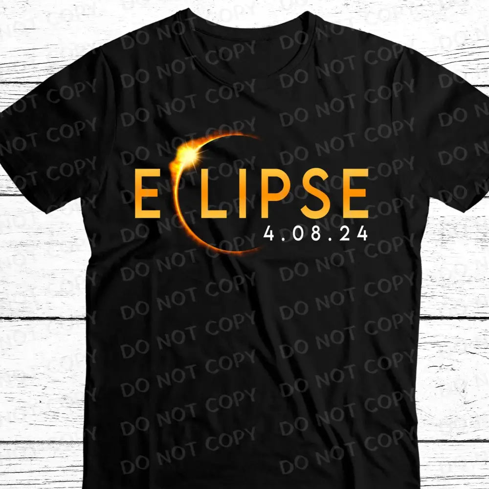 Solar Eclipse 4/8/24 Glow Dtf Transfers Clear Film Transfer Ready To Press Heat Direct Print