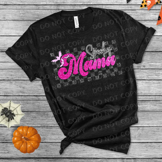 Spooky Mama Faux Glitter Dtf Transfer