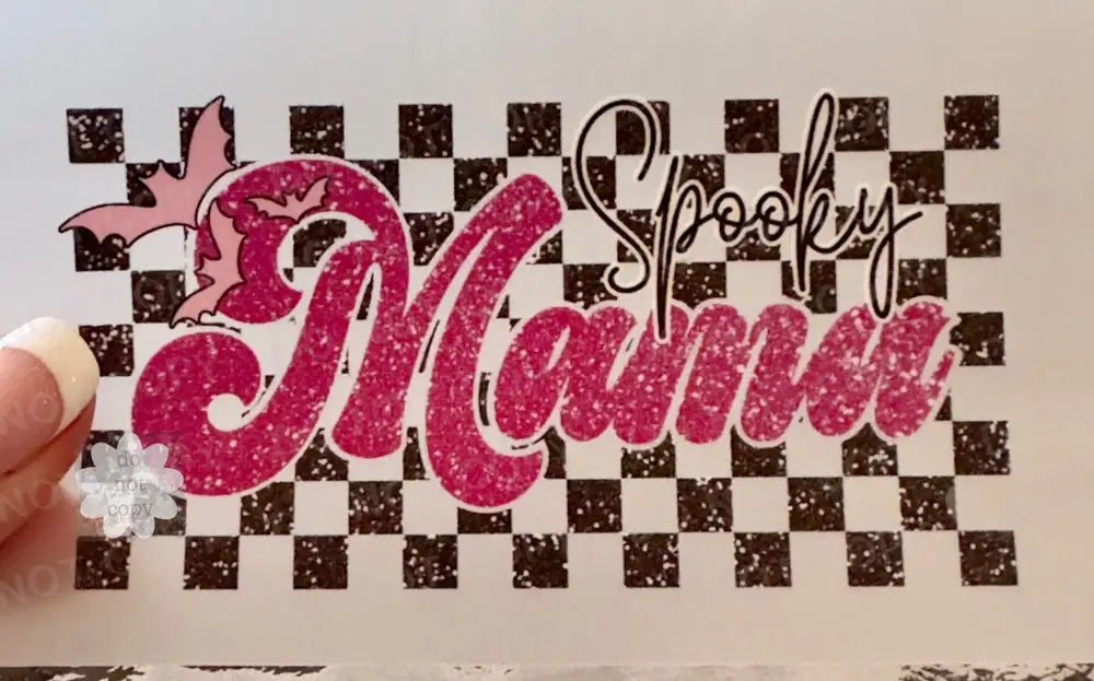 Spooky Mama Faux Glitter Dtf Transfer