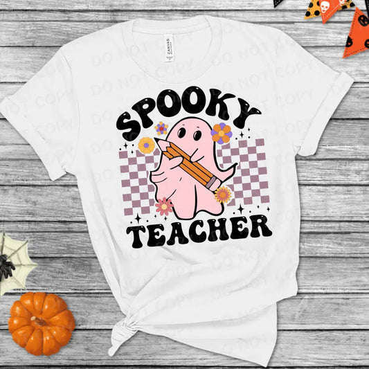 Spooky Teacher Ghost Halloween Dtf Transfer