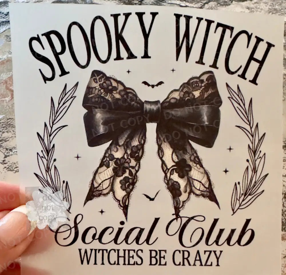 Spooky Witch Social Club Halloween Dtf Transfer