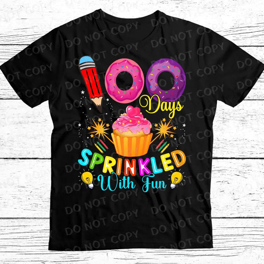 Sprinkled With Fun 100 Days Of School Cupcake Dtf Transfers Ready To Press Heat Transfer Direct