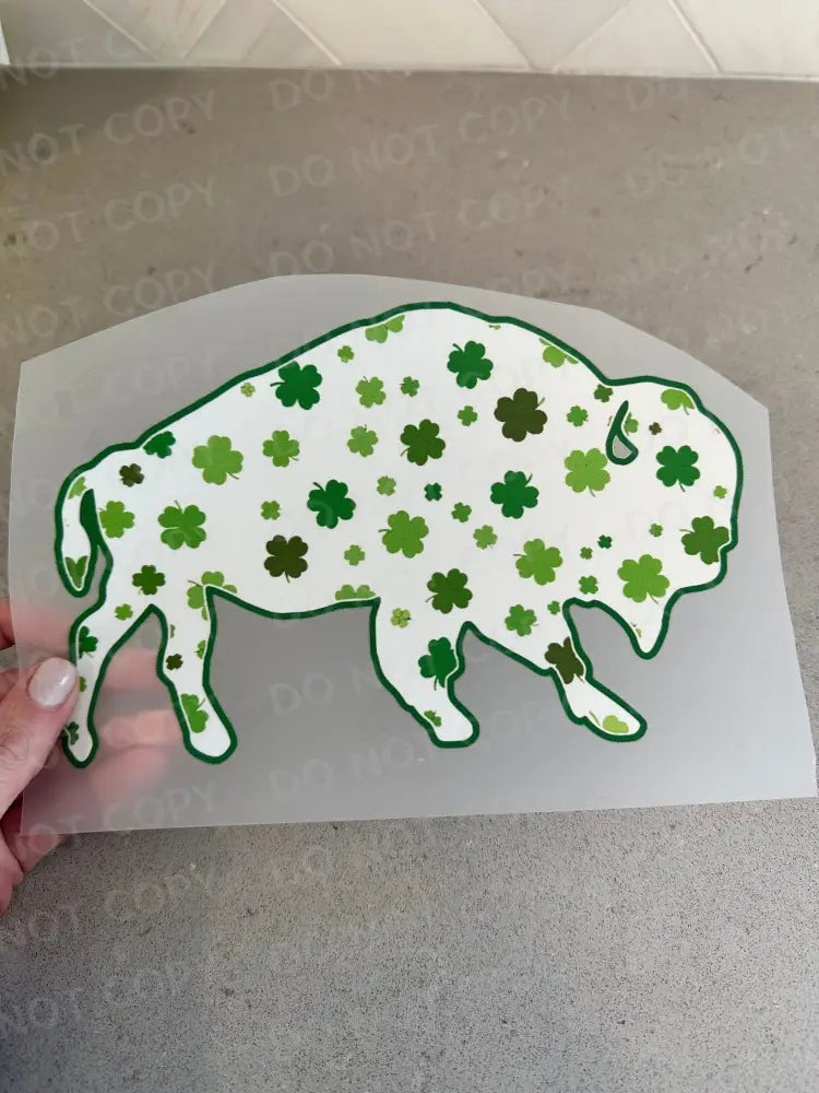 St Patrick’s Day Buffalo Shamrock Clover Dtf Transfers Ready To Press Heat Transfer Direct Film