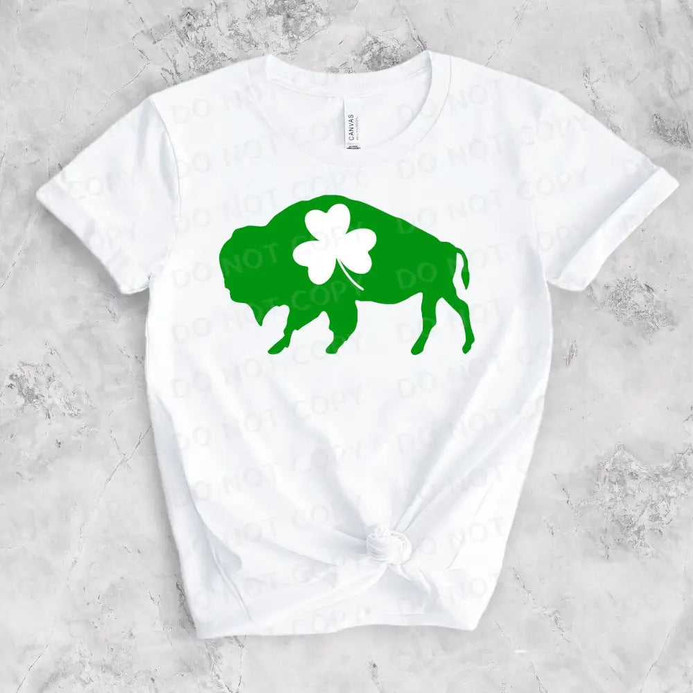 St Patrick’s Day Green Buffalo Shamrock Clover Dtf Transfers Ready To Press Heat Transfer Direct